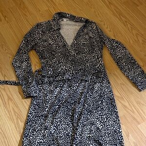 Diane Von Furstenberg Monochrome Long Sleeve Dress